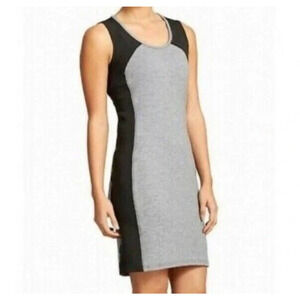 Athleta Women's Cityscape Dress XS Black Bodycon Gray Colorblock Athleisure